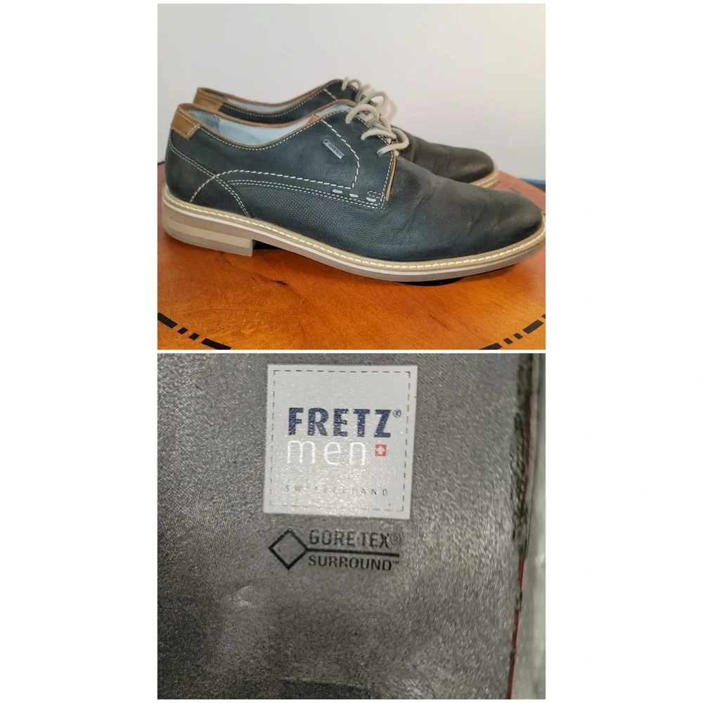 Fretz Men Gore-Tex Surround Oxford Shoes Leather Swiss LaceUp